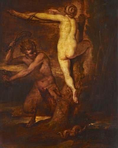 Satyr tötet Schlange, 19. Jahrhundert von Peter Paul Rubens